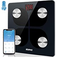 RENPHO Báscula de Grasa Corporal con Bluetooth - Báscula Elegante para Baño BMI Digital Escala- Analizador Recargable de…